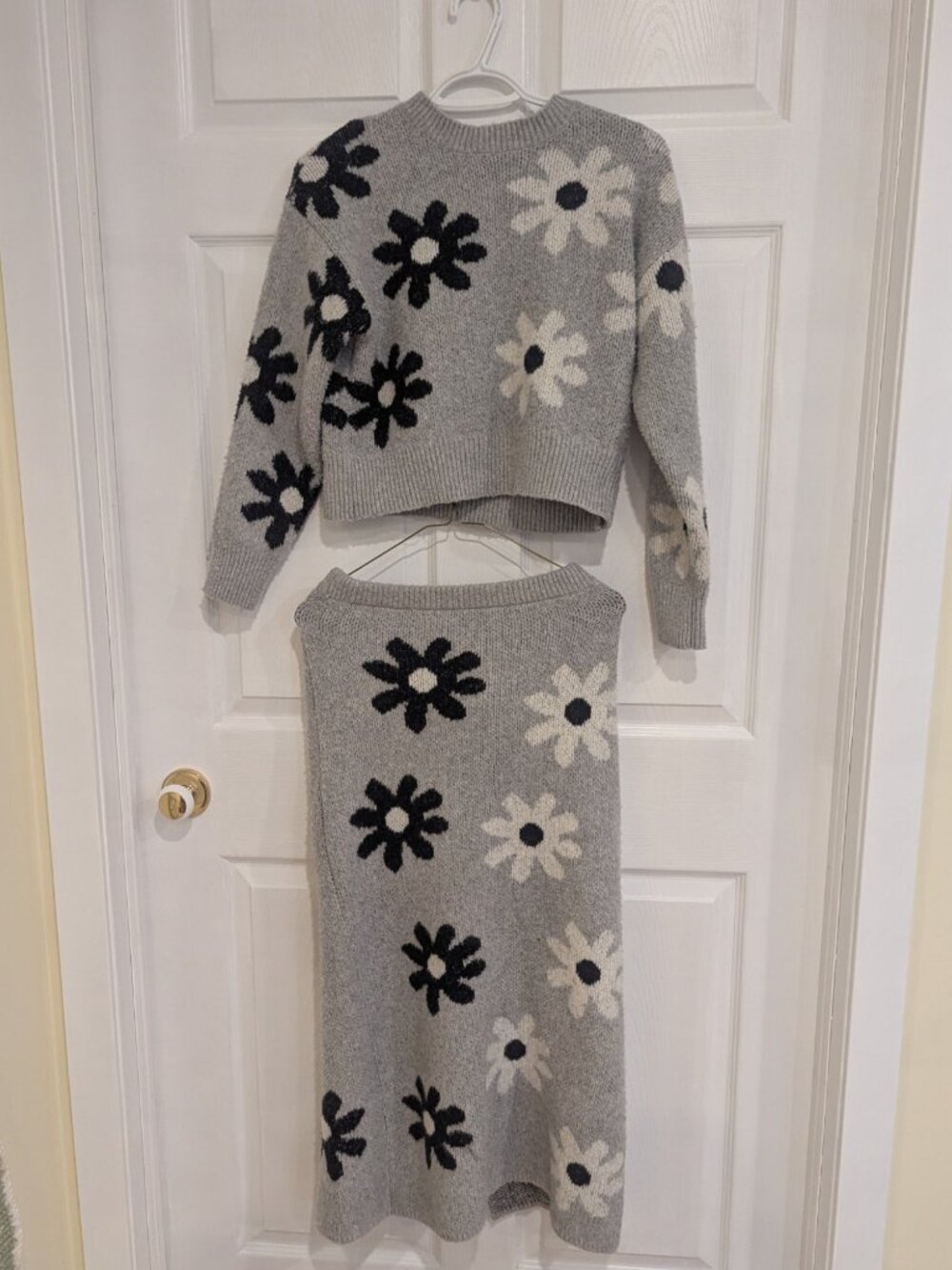 Two Piece Knit Sweater and Skirt